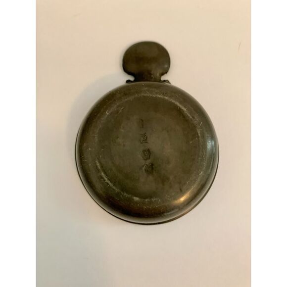 Antique 19th Century French Pewter Wine Taster Marked Crown Hallmarks 4 in Shell - Picture 14 of 14